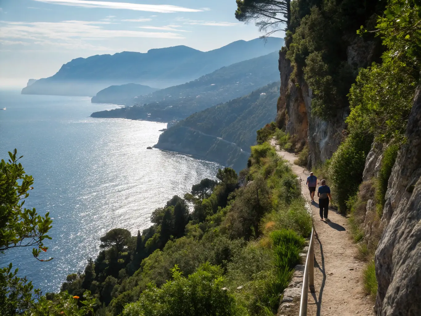 A scenic shot of a group of ASRM members on a guided walking tour through the Calanques National Park near Marseille. The image emphasizes the opportunity for exploration and adventure while staying active.